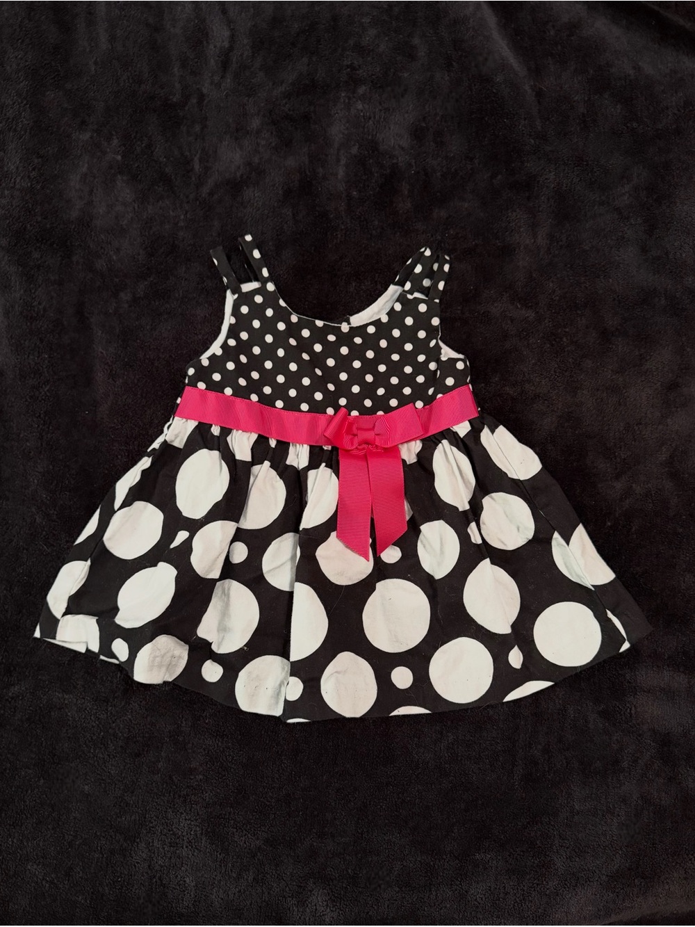 Girls Black & White Polka Dot